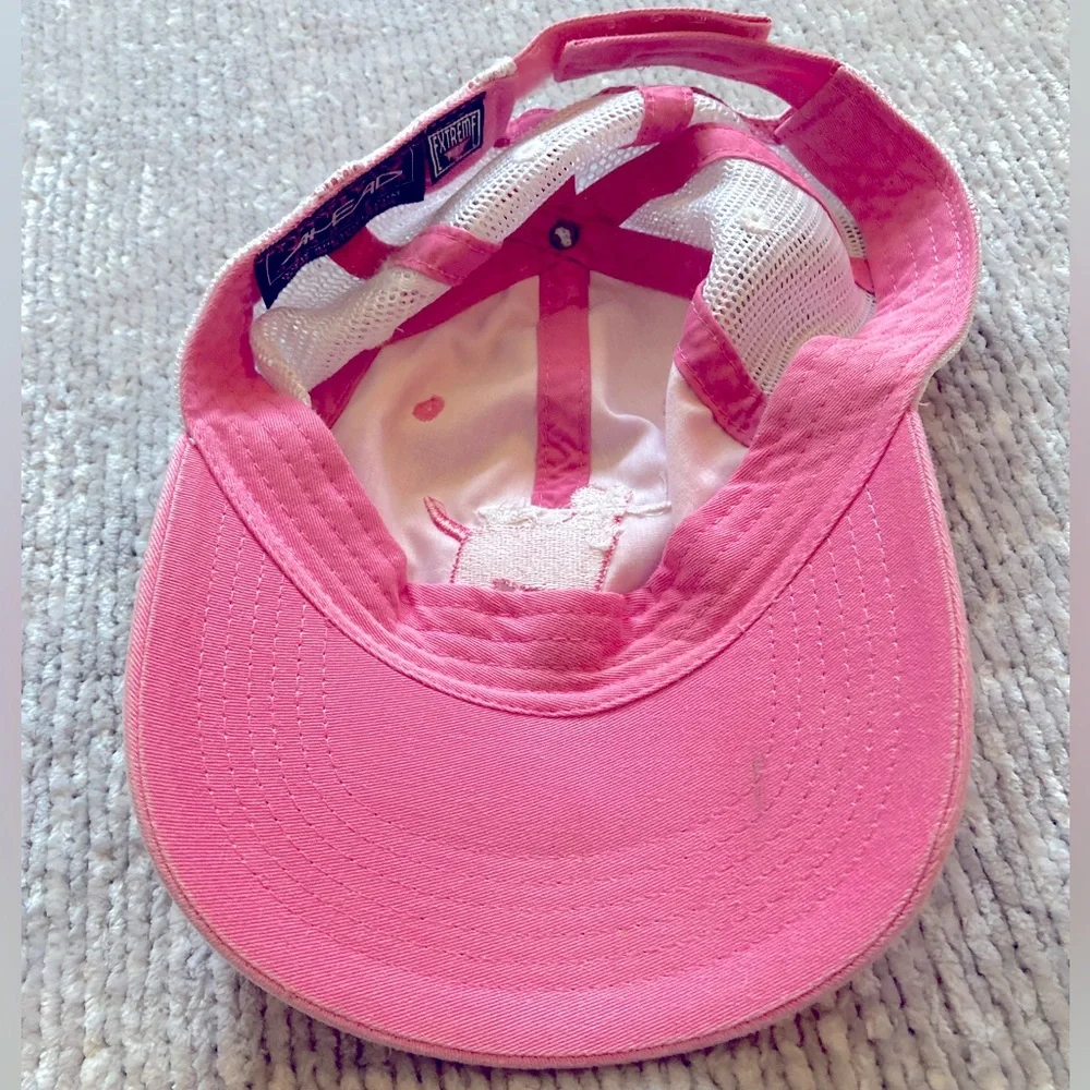 Ahead Lacrosse Dog Trucker Hat‎ Pink White Adjustable Girls OS